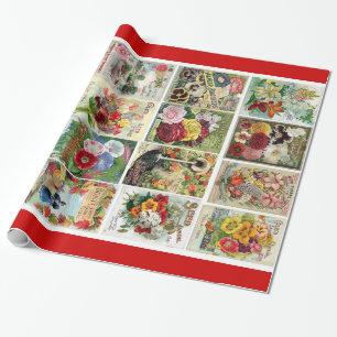 Vintageblomman kärnar ur den mosaiska gåvasjalen presentpapper