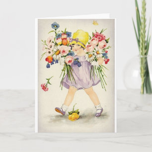 Vintageblommatillfällen noterar kortet kort