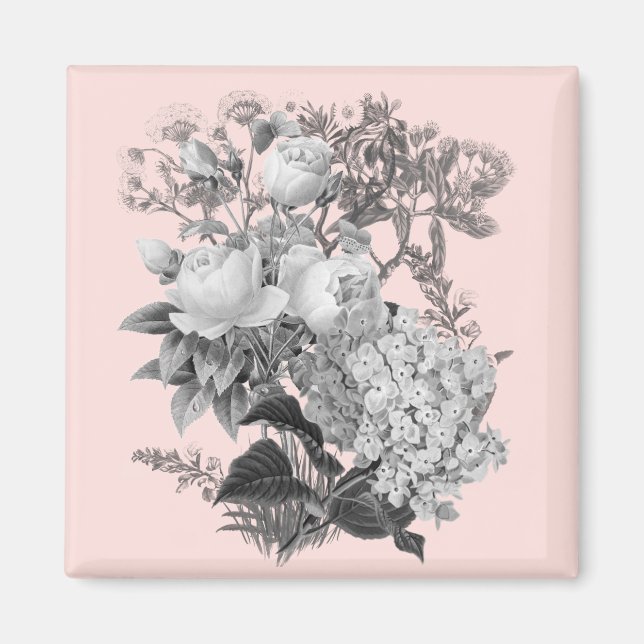 Vintageblommig tryck magnet (Framsidan)