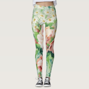 Vintageblommiga tusenskönor konststrumpbyxor leggings