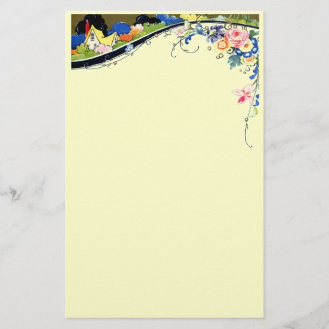 Vintageblommigt Brevpapper (Framsida)