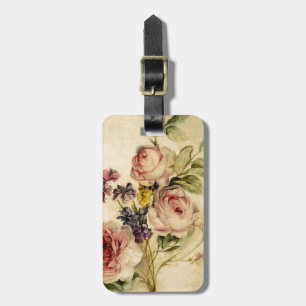 Vintageblommigt från det 18th århundradet bagagebricka