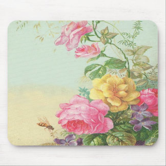Vintageblommigt Mousepad Musmatta