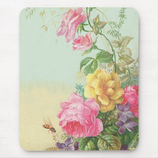 Vintageblommigt Mousepad Musmatta (Framsidan)