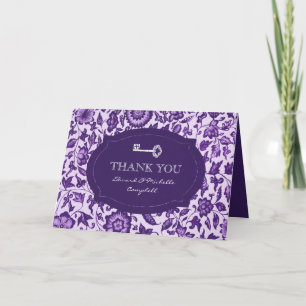 Vintageblommigt & nyckeltackkort tack kort