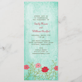 Vintageblommigt och lövinbjudan inbjudningar