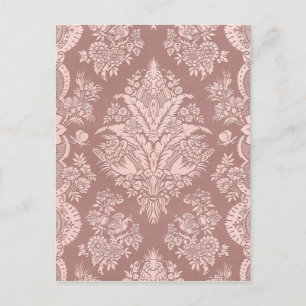 Vintageblommigt på rosig beige vykort
