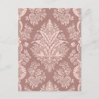 Vintageblommigt på rosig beige vykort