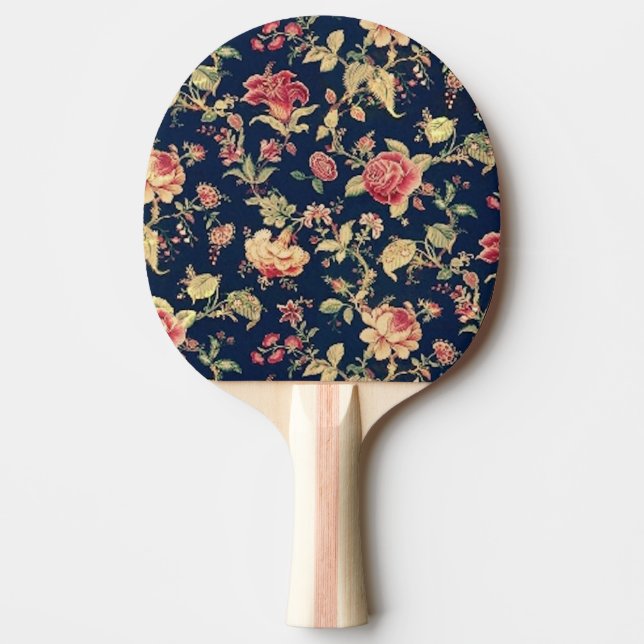 Vintageblommigt Pingisracket (Framsidan)