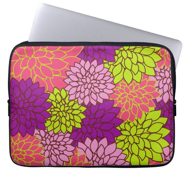 Vintageblommigt Wallpapper Laptop Sleeve (Framsidan)