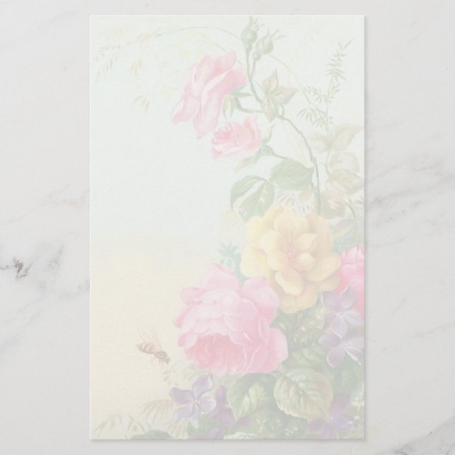 Vintageblommigtbrevpapper Brevpapper (Framsida)
