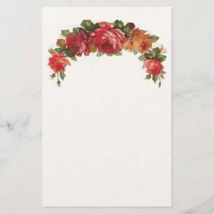 Vintageblommigten klädde med filt brevpapper