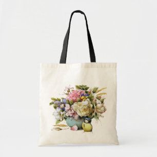 Vintageblommigten reser hänger lös tygkasse
