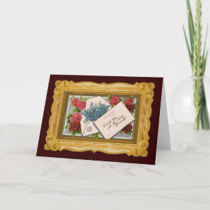 Vintageblommigthälsning Kort