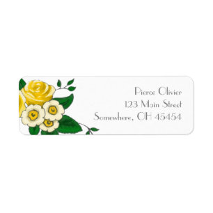 Vintageblommigtreturetiketter Returadress Etikett