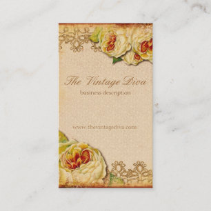 Vintageblommigtvisitkort Visitkort