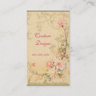 Vintageblommigtvisitkort Visitkort
