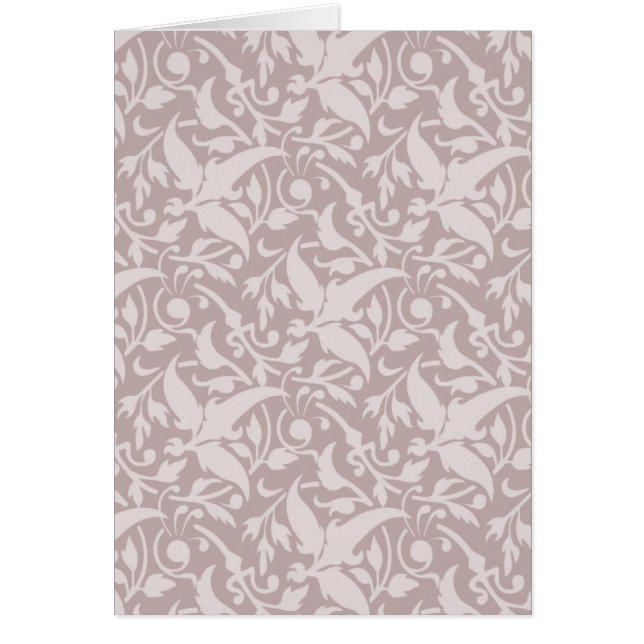 Vintageblommönster 1 - urblektt rött hälsningskort (Framsidan)