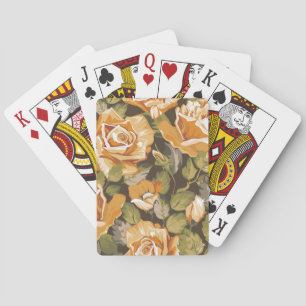 Vintageblommönster av gul ros casinokort