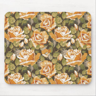 Vintageblommönster av gul ros musmatta