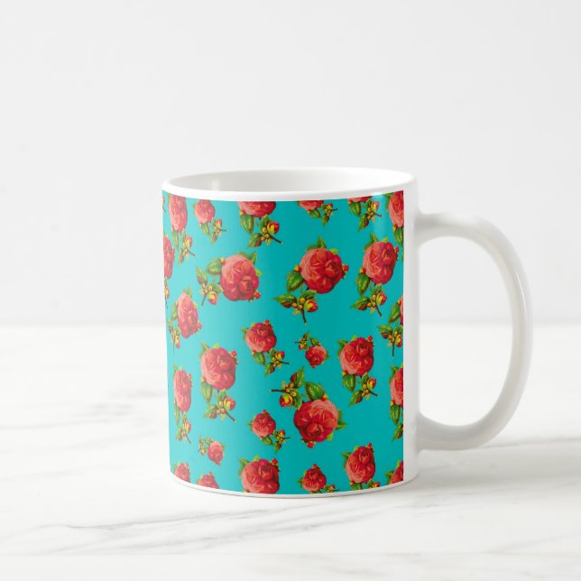 Vintageblommönster Kaffemugg (Höger)