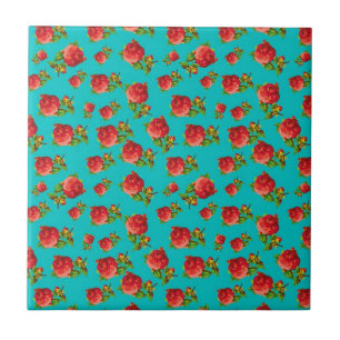 Vintageblommönster Kakelplatta
