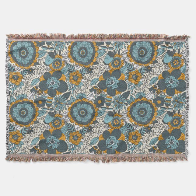 Vintageblommönster Mysfilt (Framsidan)