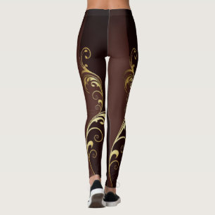 Vintageblommönsterdamasker Leggings