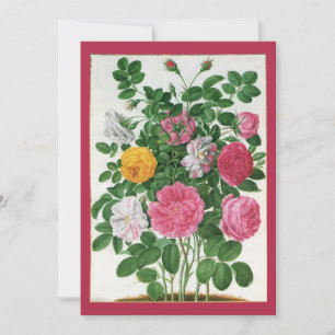Vintageblommor, bröllopsdusch för trädgårdsrosor inbjudningar