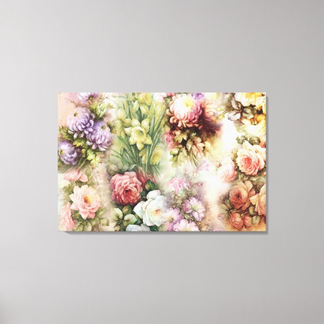 Vintageblommor Canvastryck (Framsida)