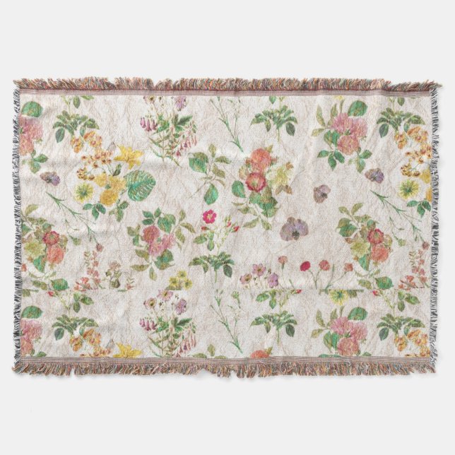Vintageblommor Filt (Framsidan)