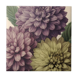Vintageblommor Kakelplatta