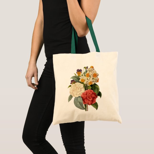 Vintageblommor, kamelior och narcissus, Redoute Tygkasse (Framsida (produkt))