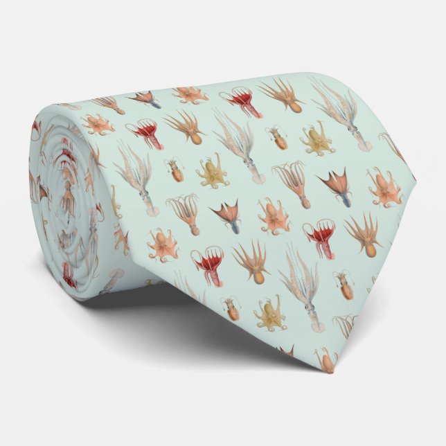 Vintageblötdjur (blått) slips (Rullad)