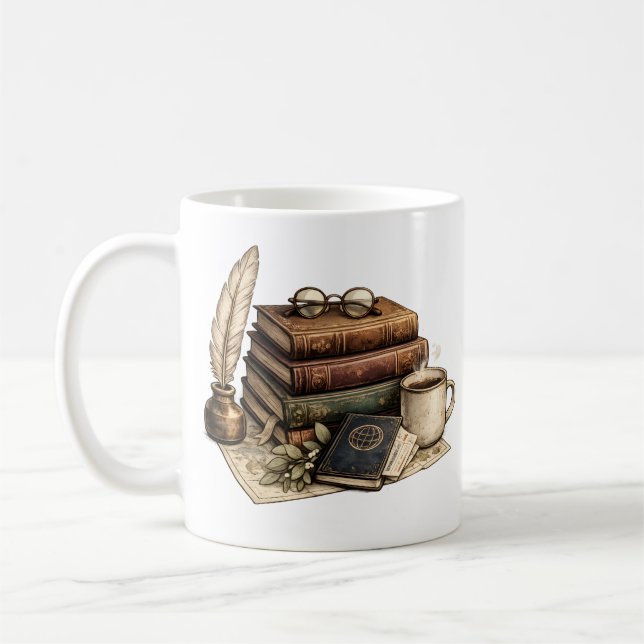 Vintageböcker & mysig läshörna |  kaffemugg (Vänster)
