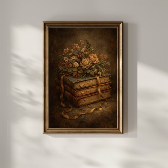 Vintageböcker och höstblommor poster (Skapare uppladdad)