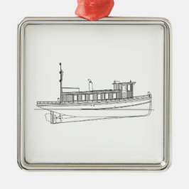 Vintagebogserbåt Julgransprydnad Metall