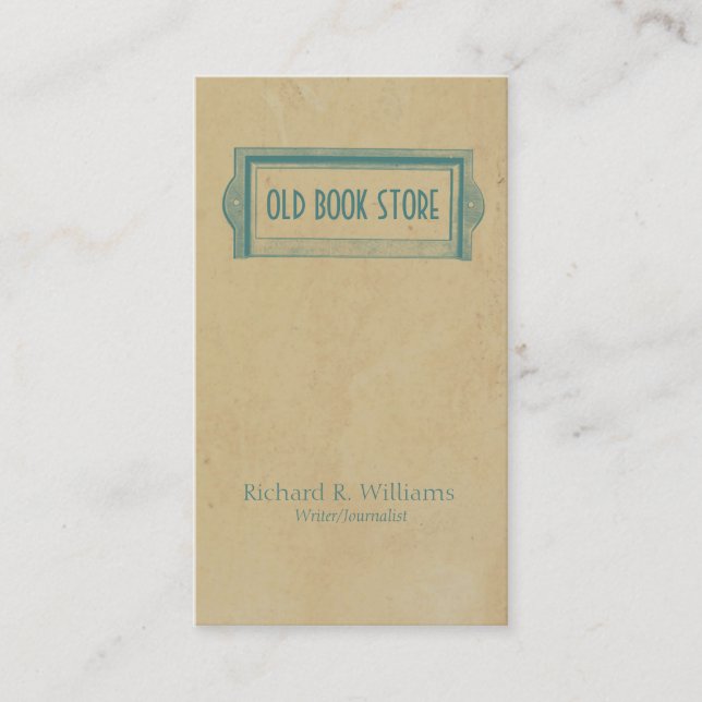 Vintageboken pläterar bibliotek visitkort (Framsida)