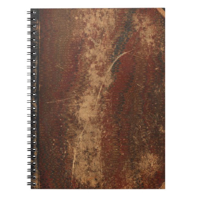 Vintagebokomslag, retro destinerat fauxläder anteckningsbok med spiral (Framsidan)