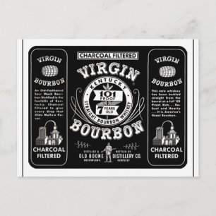 VintageBourbon etikett Vykort