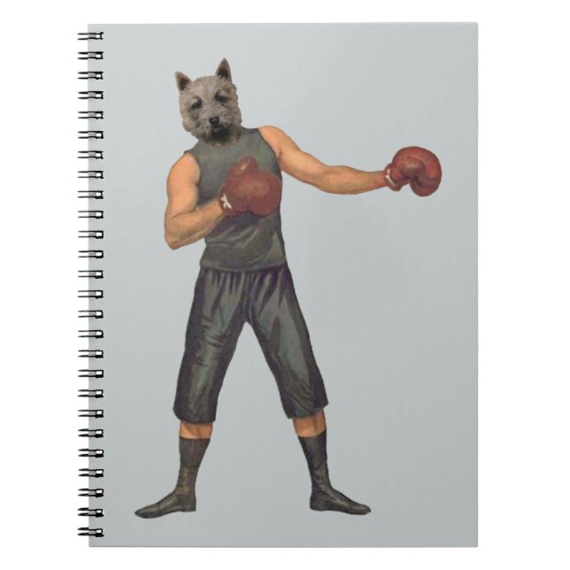 Vintageboxare Westie Anteckningsbok Med Spiral (Framsidan)