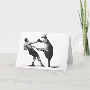 Vintageboxningkänguru Helgkort