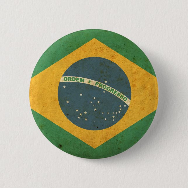VintageBrasilien flagga Knapp (Framsida)