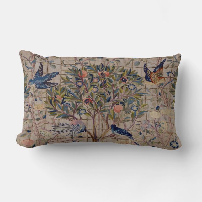 VintagebroderiPomegranates på spaljé dämpar Lumbarkudde (Framsida)