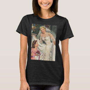 Vintagebröllop, Retrobrud med blomsterflicka Tee