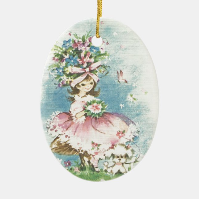 Vintagebrudtärna Julgransprydnad Keramik (Framsidan)