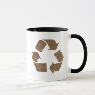Vintagebruntåtervinnan undertecknar mugg