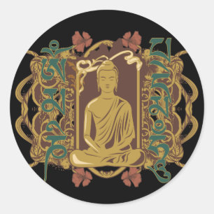 VintageBuddha Mantra Runt Klistermärke