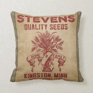 VintageBurlap kärnar ur säcken Kudde