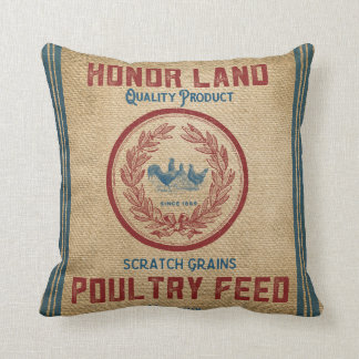 VintageBurlaphöna matar säcken Kudde